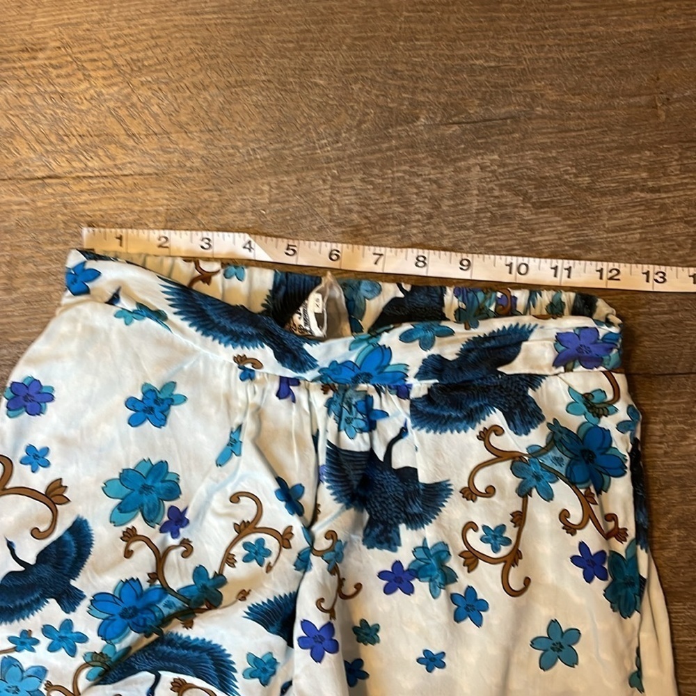 Jaase Blue Floral Bird Wide Leg Boho Palazzo Pants size XS - Picture 13 of 16